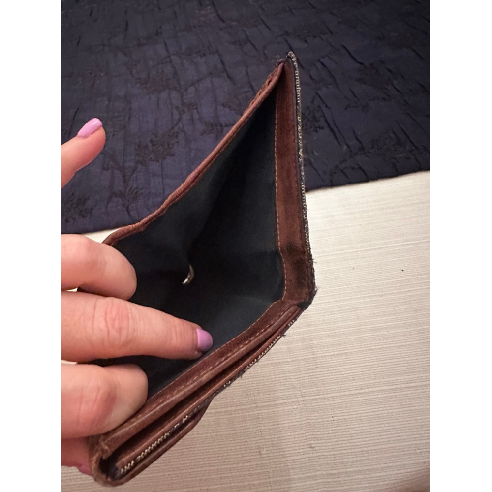 Dior Beige & Blue Canvas & Leather Medium Wallet - Picture 10 of 11